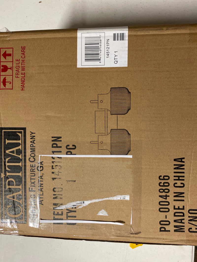 Capital Lighting 145121PN Nyla Transitional Clear Fluted Glass Vanity Lights for Bathroom, 2-Light 200 Total Watts, 9" H x 15" W, Polished Nickel