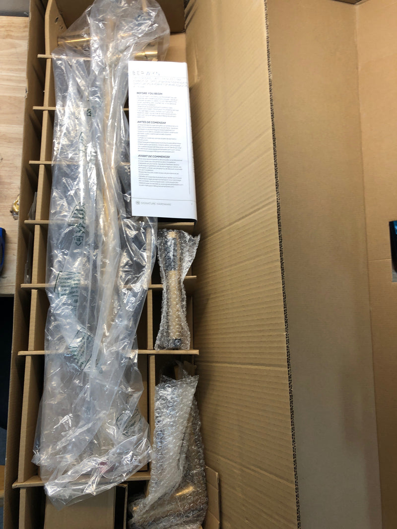 Signature Hardware 953648-LV Berwyn Floor Mounted Tub Filler Faucet - Includes Hand Shower, Less Valve - Brushed Gold