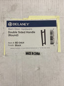 Delaney hardware BD0464 15-3/4 in. Black Barn Door Hardware Double Sided Round Pull Handle