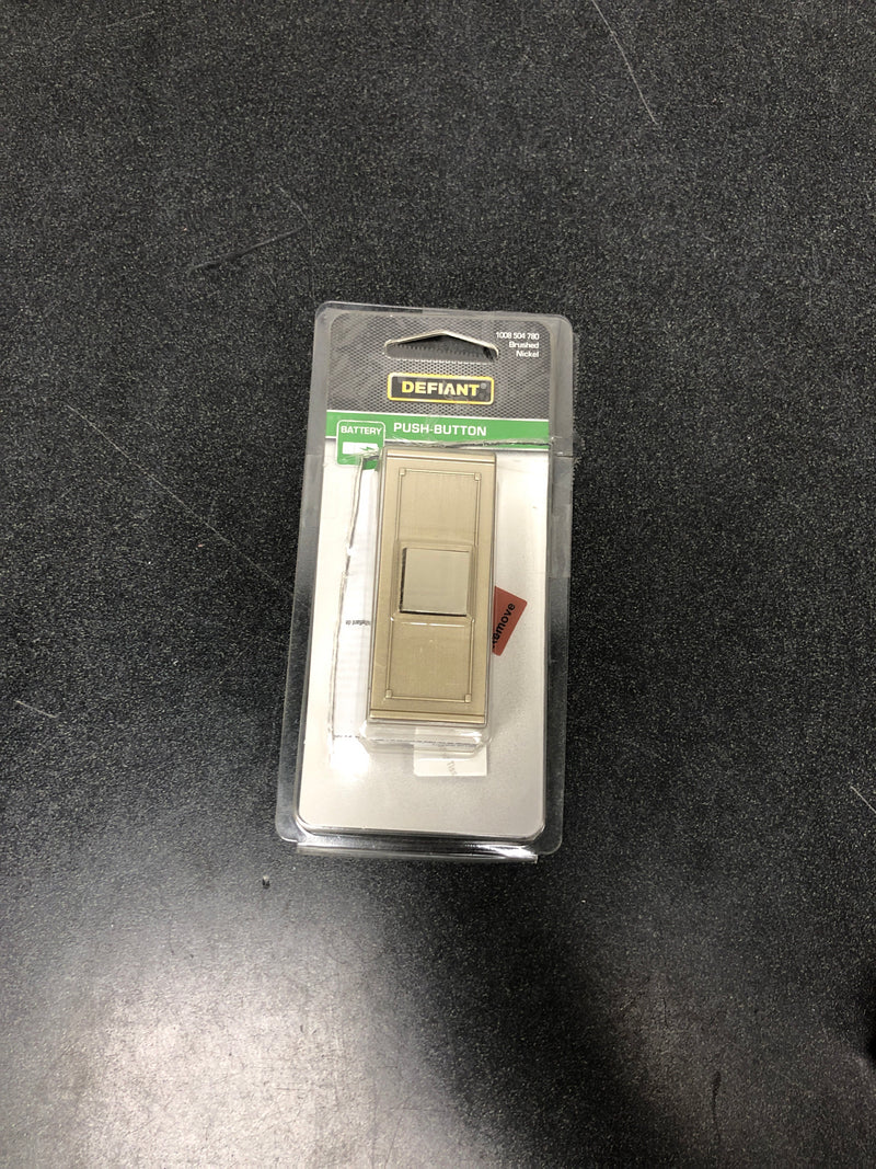 Defiant 18000017 Wireless Battery Operated Doorbell Push Button, Brushed Nickel