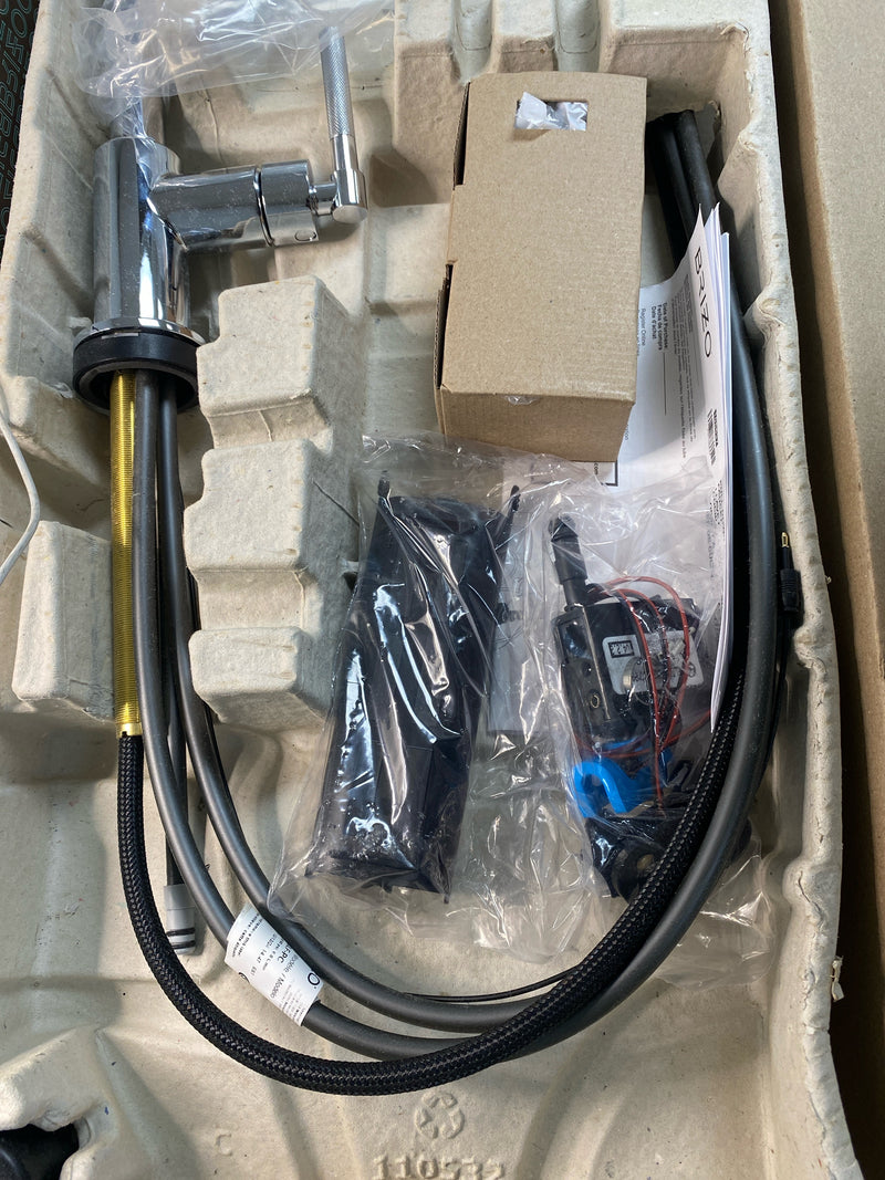 Brizo 64053LF-PC Litze Single Handle Square Arc SmartTouch Pull Down Kitchen Faucet with Knurled Handle and On/Off Touch Activation (5 Year on Electronic Parts) - Chrome