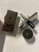 Baldwin ENCONCFR055 Contemporary Single Cylinder Keyed Entry Door Knob Set with 5 Inch Rectangle Rose from the Reserve Collection - Polished Nickel