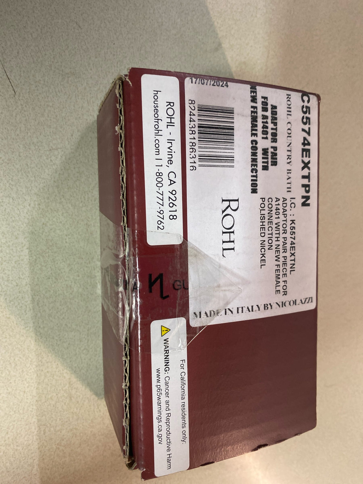 Rohl C5574EXTPN Union Adaptors For Tub Fillers - Polished Nickel