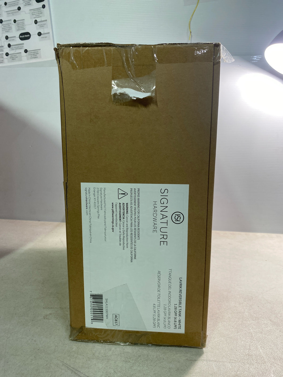 Signature Hardware SHLA111007WH Lavrik 1.28 GPF Toilet Tank - Tank Only - White