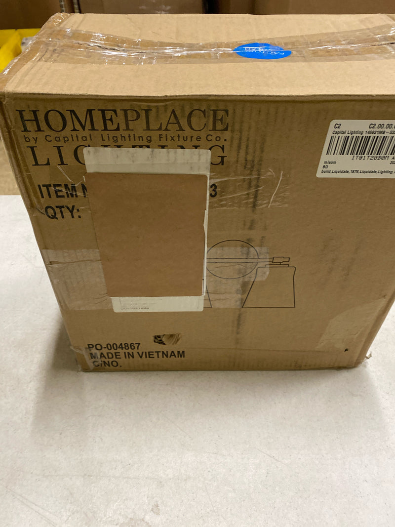 Homeplace lighting 146921MB-533 14 in. W x 9.5 in. H 2-Light Vanity Light in Matte Black with Clear Seeded Glass