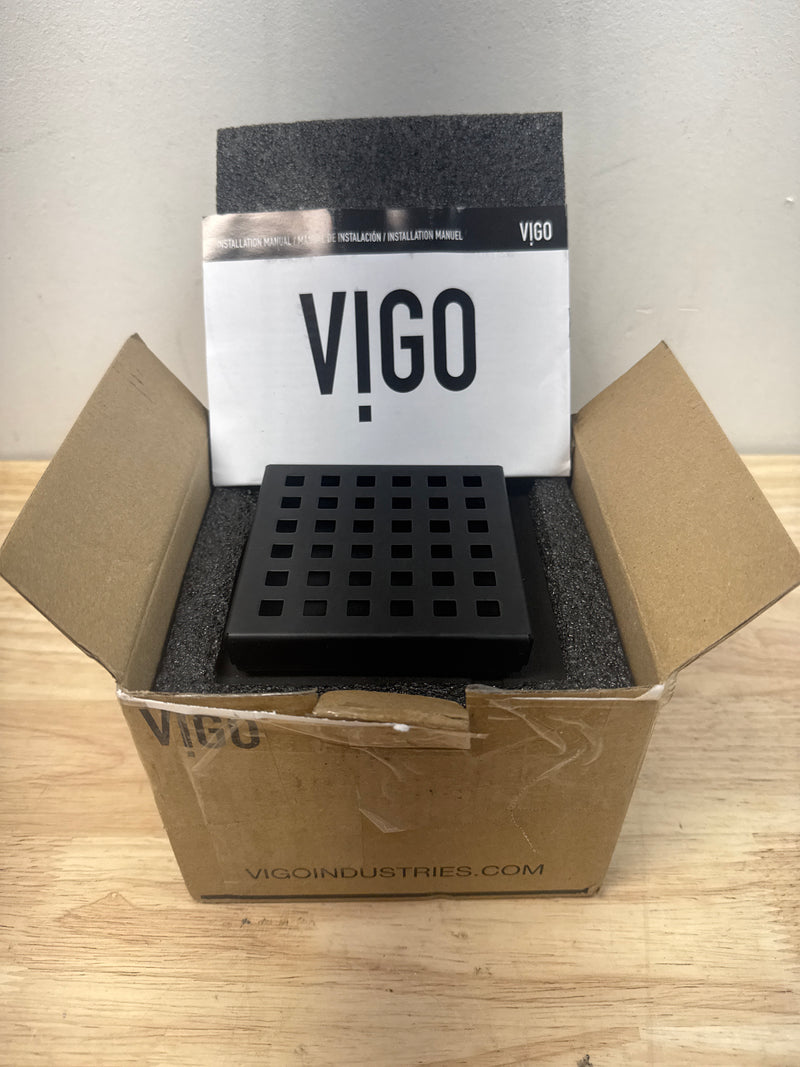 Vigo VG07004MB Shower Drain 2-1/4" Connection Pattern Grate Shower Floor Drain - Matte Black