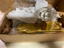 Nostalgic Warehouse 733128 Waldorf Lead Crystal Privacy Door Knob Set with Solid Brass New York Rose and 2-3/8" Backset - Polished Brass