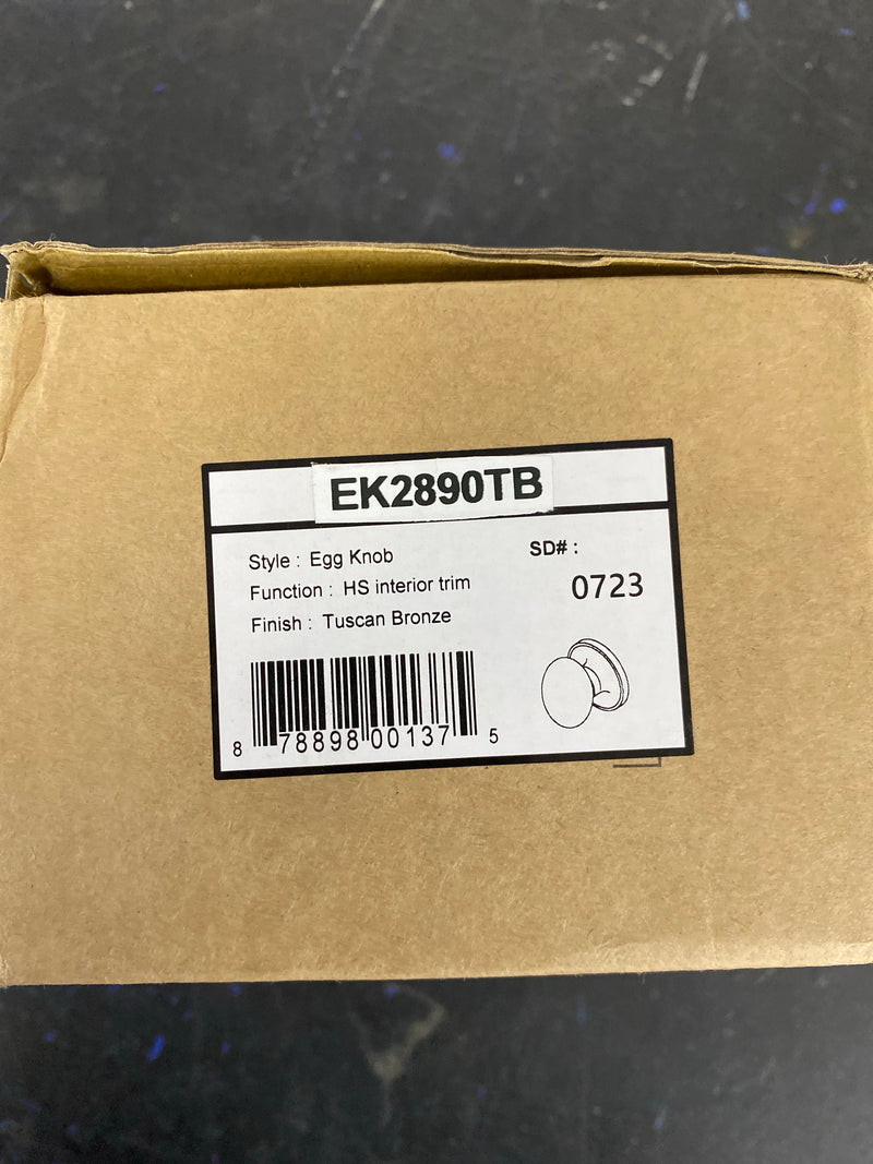 Copper Creek EK2810TB Colonial Keyed Entry Single Cylinder Handleset Interior Pack with Erin Knob - Tuscan Bronze