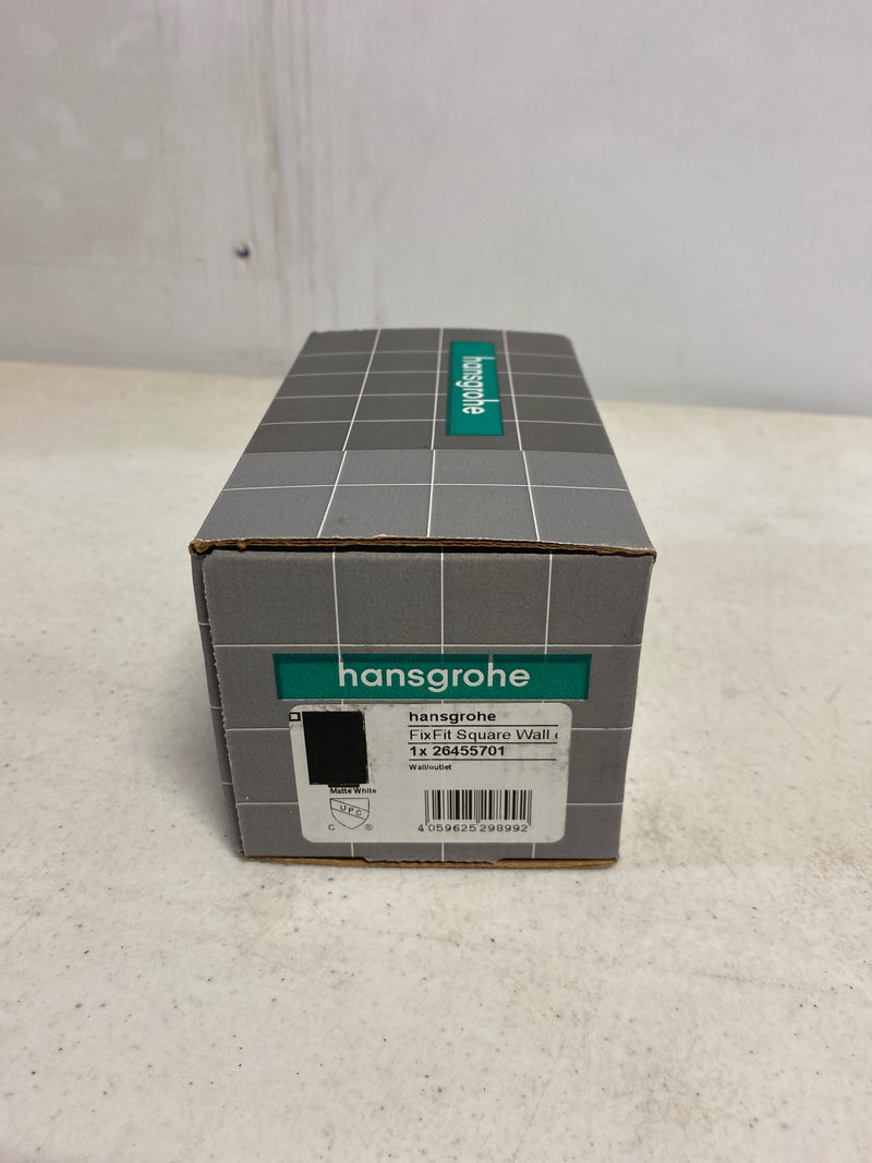 Hansgrohe 26455701 FixFit Square 1/2" Connection Wall Supply Elbow - Matte White
