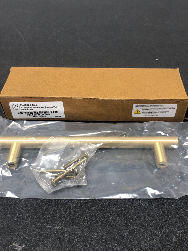 Signature Hardware 479479 Avignon 6 Inch Center to Center Bar Cabinet Pull - Satin Brass