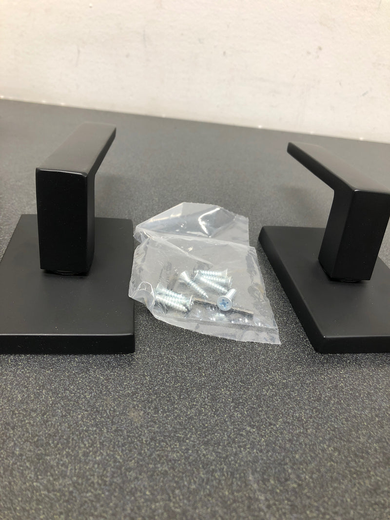 Emtek 5052DTUS19LH Dumont Left Handed Non-Turning Two-Sided Dummy Door Lever Set with Modern Rectangular Rose from the Brass Modern Collection - Flat Black