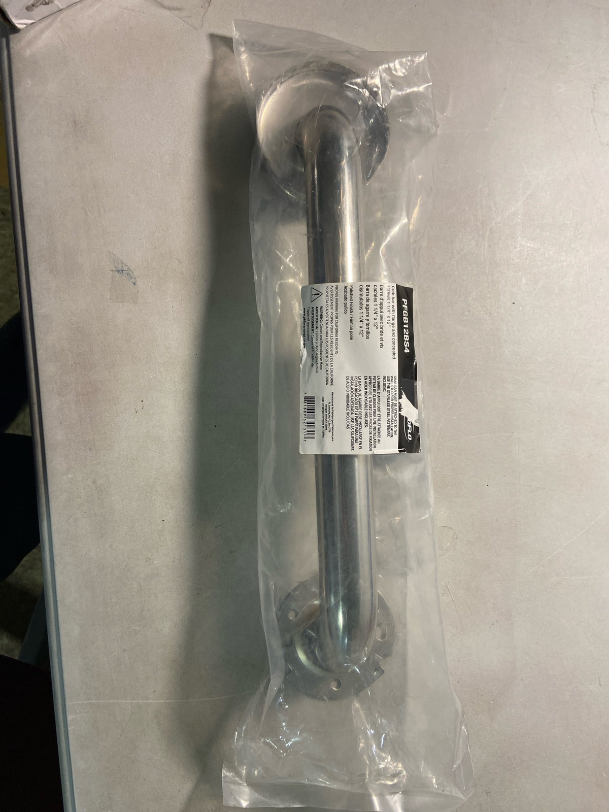 PROFLO PFGB12BS4 12 Inch Grab Bar - Polished Stainless