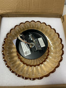 Claxy HY-B7257-3CU-BK-H 11.6 in. 3-Light Black Modern Semi-Flush Mount with Decorative Glass Shade and No Bulbs Included 1-Pack