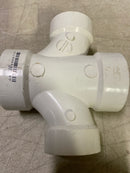Charlotte pipe PVC004290600HD 2 in. x 2 in. x 1 1/2 in. x 1 1/2 in. DWV PVC DBL Sanitary Tee Reducing Fitting