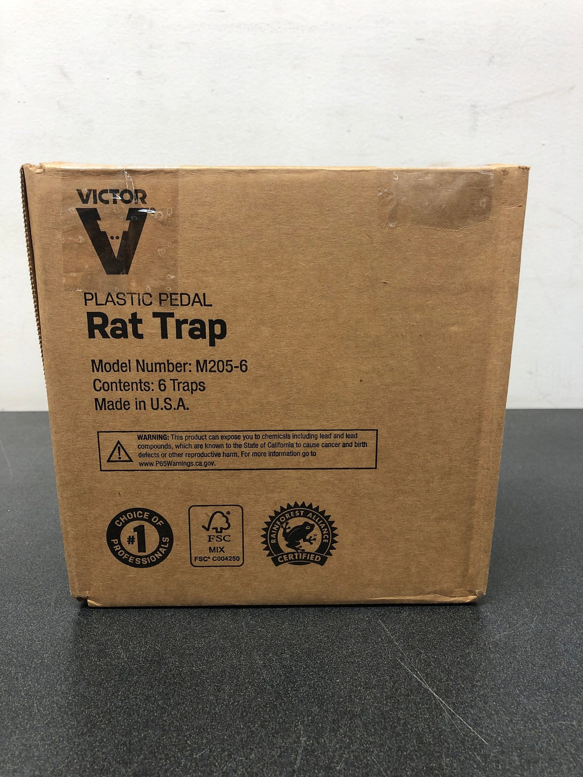 Victor M205-6 Easy Set Plastic Pedal Sustainably Sourced FSC Wood Humane Snap Rat Trap - 6 Wooden Traps