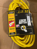 Southwire SJTW Extension Cord, 12 AWG, 12/3, 3 Outlets, Yellow, 25 ft