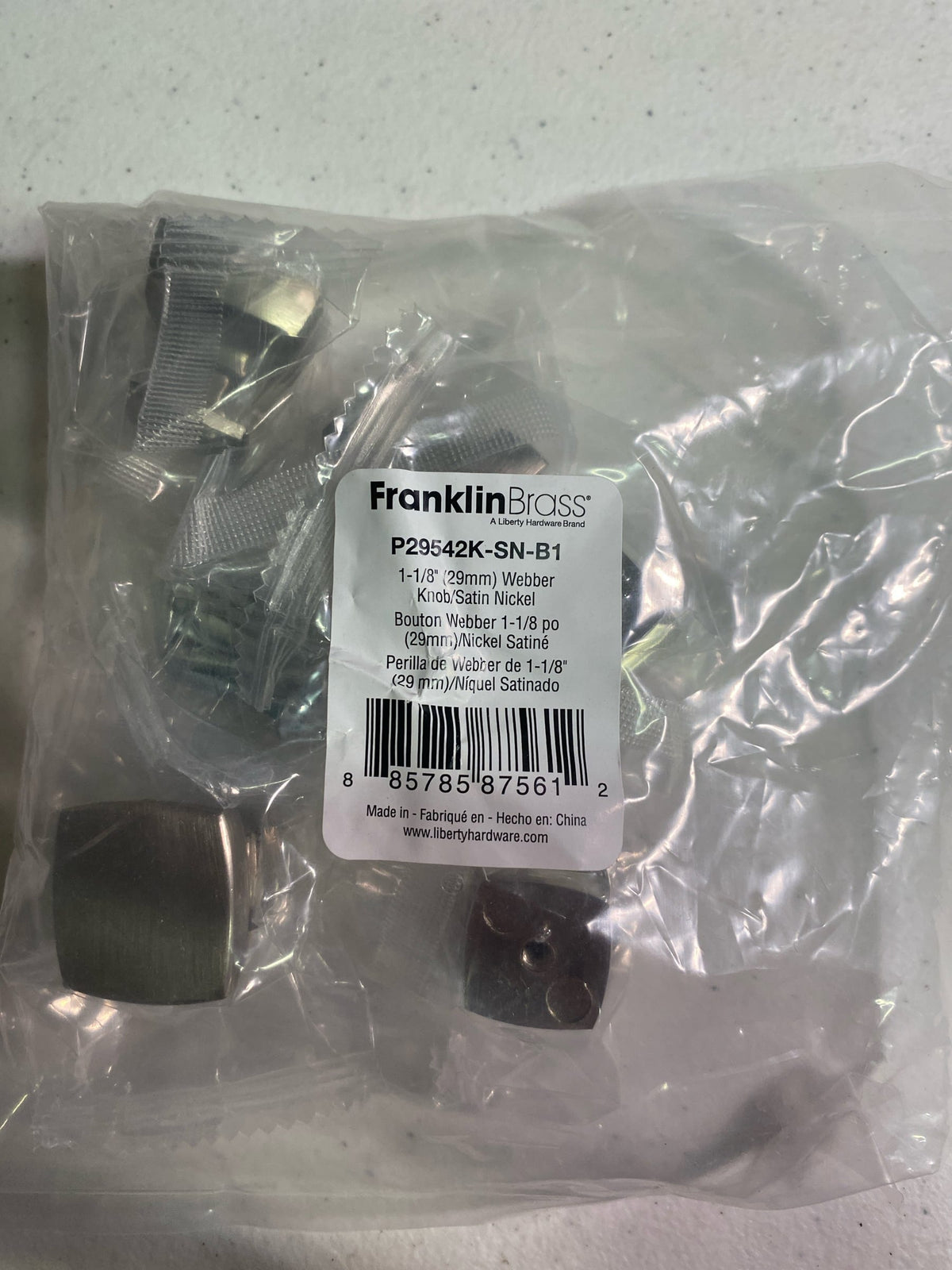 Franklin Brass Webber (5-Pack) Cabinet Knobs | Satin Nickel Handles for Dresser Furniture Drawers/Kitchen/Door/Bathroom | 1-1/8" P29542K-SN-B1