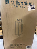 Millennium Lighting 280002-TBK Lamont 2 Light 24" Tall Outdoor Wall Sconce with Clear Glass Shade - ADA Compliant - Textured Black