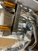 Phiestina 8 Inch 2 Handles 3 Holes Deck Mount Brushed Nickel Widespread Bathroom Faucet, with Stainless Steel Pop Up Drain, WF008-5-BN