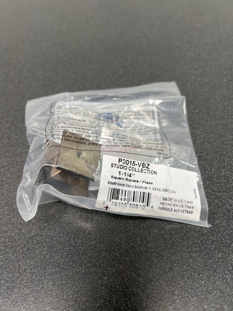 Hickory Hardware P3015-VBZ Studio 1-1/4 Inch Square Cabinet Knob - Veneti Bronze