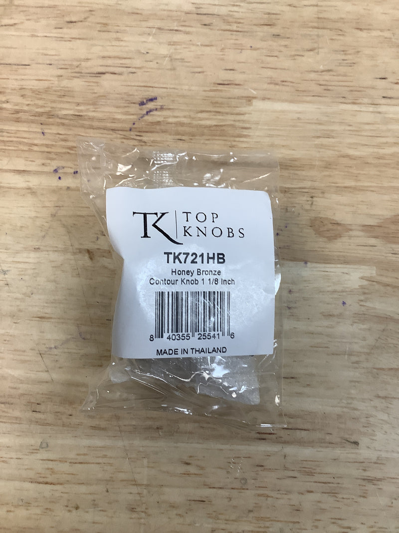 Top Knobs TK721HB Contour 1-1/8 Inch Square Cabinet Knob from the Transcend Collection - Honey Bronze
