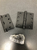Deltana S44HD1B 4" x 4" Square Corner Plain Bearing Mortise Hinge - Pair - Black