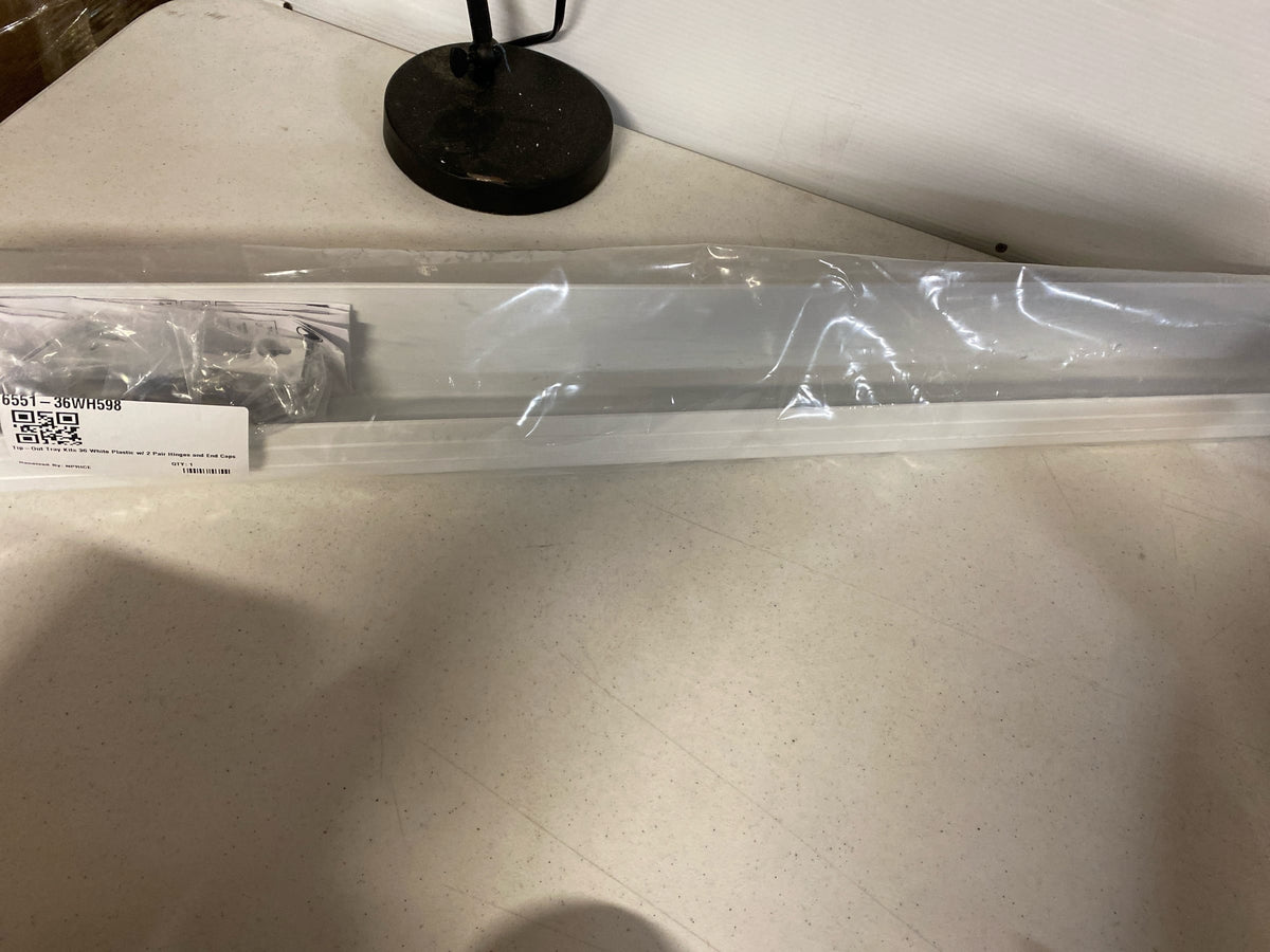 Rev-A-Shelf 6551-36-11-52 Sink Classics 36"W Polymer Trim to Fit Slim Tip Out Tray with Hinges and End Caps for Sink Base Cabinets - White