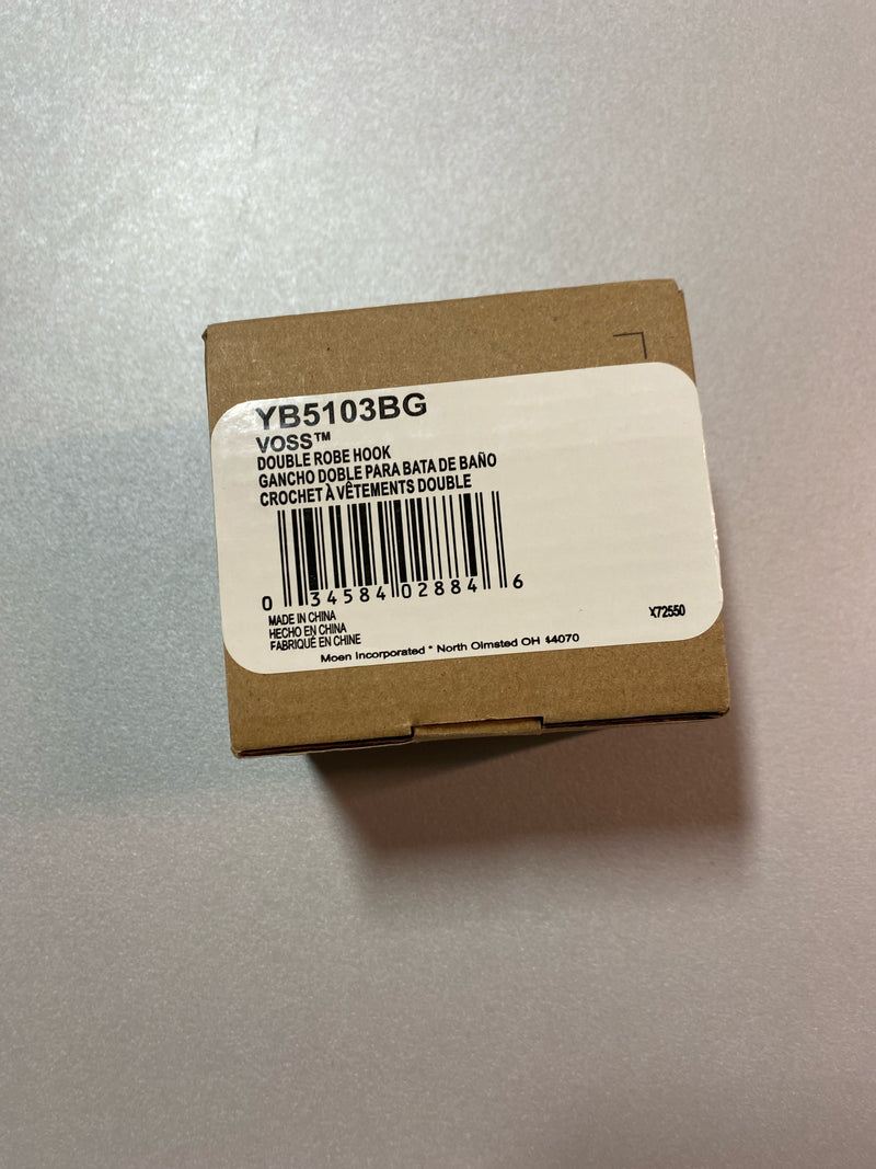 Moen YB5103BG Voss Double Robe Hook in Brushed Gold