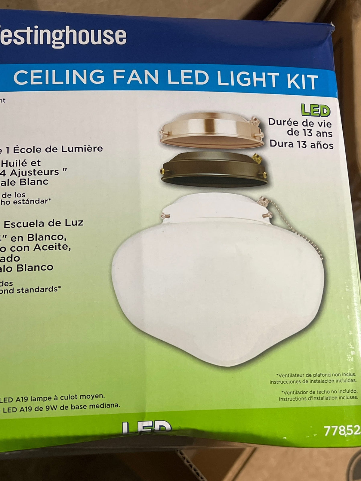 Westinghouse 7785200 Single Light 8-1/4" Wide Light Kit - White / Brown / Oil Rubbed Bronze