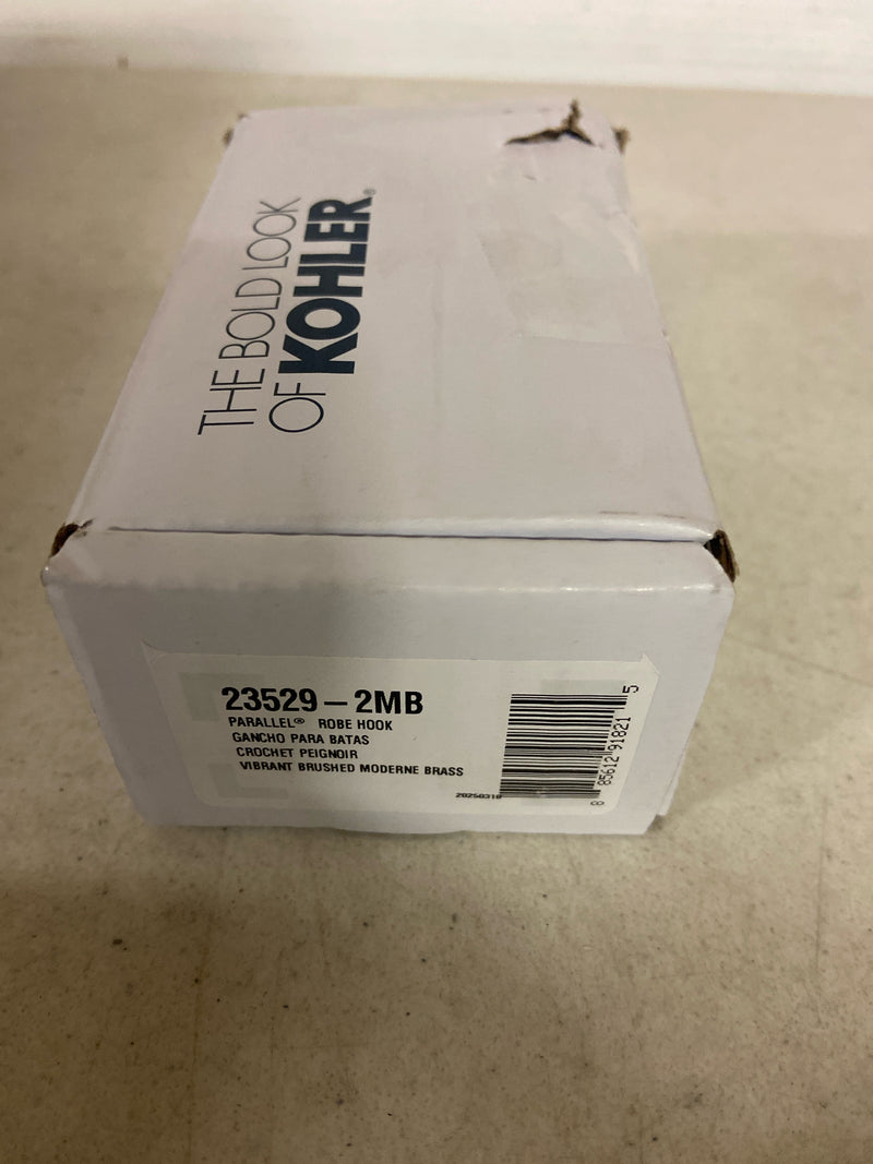 Kohler 23529-2MB Parallel Knob Wall Mount Robe/Towel Hook in Vibrant Brushed Moderne Brass