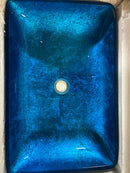 Swiss Madison Well Made Forever SM-VSF296 Cascade Rectangular Glass Vessel Sink with Faucet (Ocean Blue)
