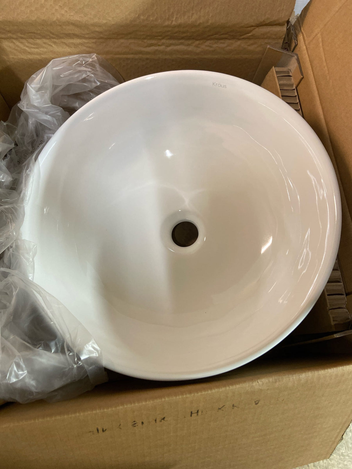 Kraus KCV-200GWH Viva 16.5 in. Round Vessel Bathroom Sink in White Vitreous China