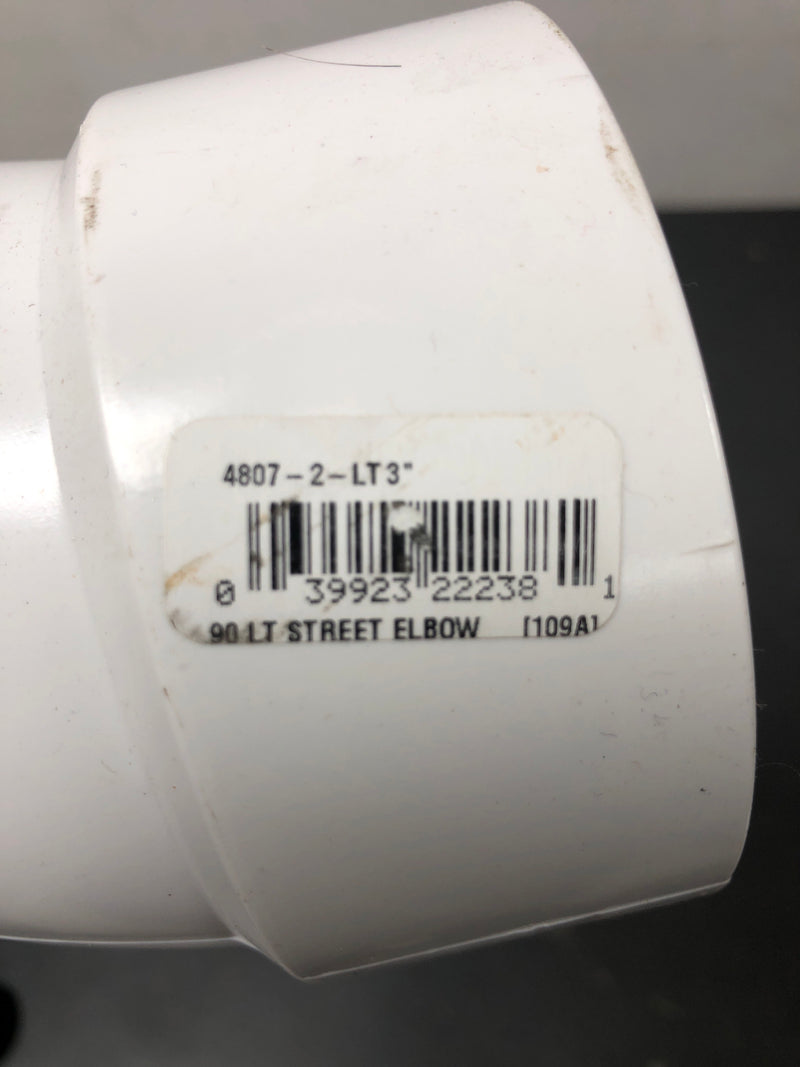 NIBCO 48072LT 3 Spg x Hub 90 Street Long Turn Elbow PVC
