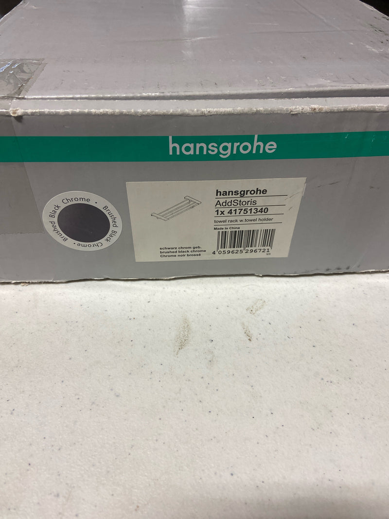 Hansgrohe 41751340 AddStoris 26" Metal Towel Rack - Brushed Black Chrome