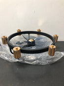 Fannehonne CAD102GD 20 in. Gold Flush Mount Caged Ceiling Fan with Lights and Remote Farmhouse Low Profile Ceiling Fan for Bedroom