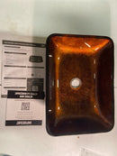 Vigo VG07089 Donatello 18" L x 13" W x 4" H Rectangular Glass Vessel Bathroom Sink - Russet