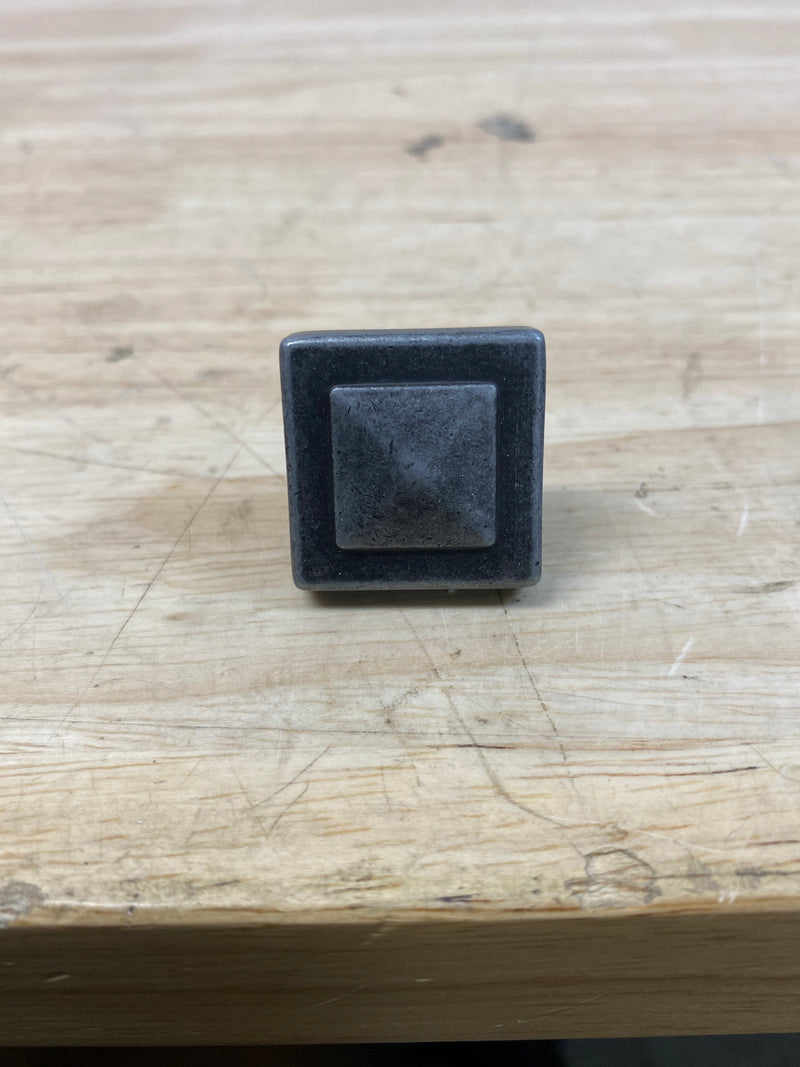 Amerock BP4429WI Forgings 1-1/8 Inch Square Cabinet Knob - Wrought Iron