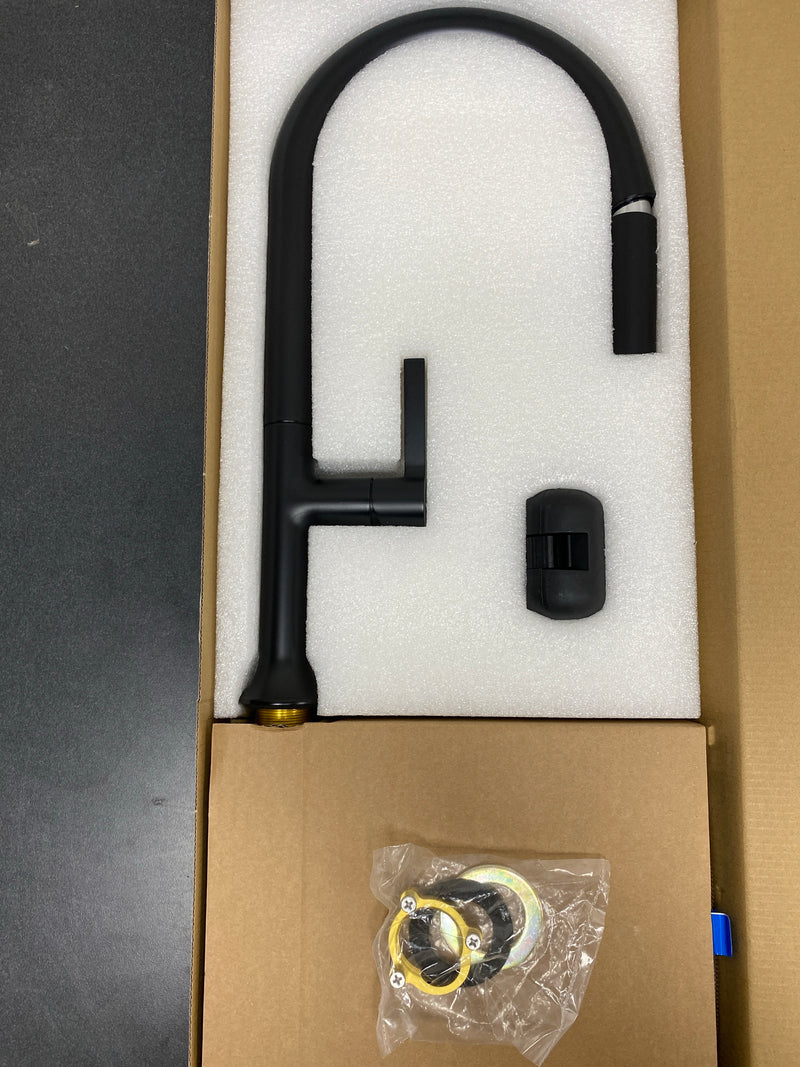Signature Hardware 450081 Bok 1.8 GPM Single Hole Pull Down Kitchen Faucet - Matte Black
