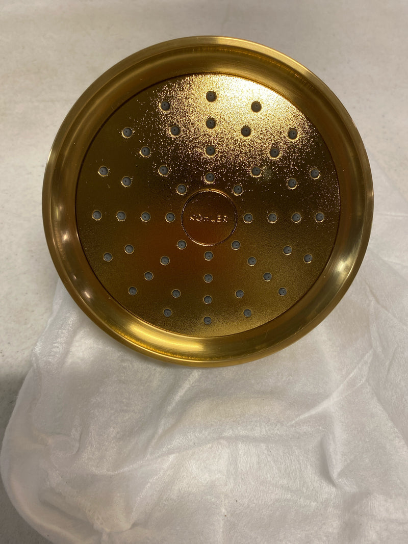 Kohler K-939-G-2MB Purist 1.75 GPM Single Function Shower Head with MasterClean Sprayface and Katalyst Air-Induction Technology - Vibrant Brushed Moderne Brass