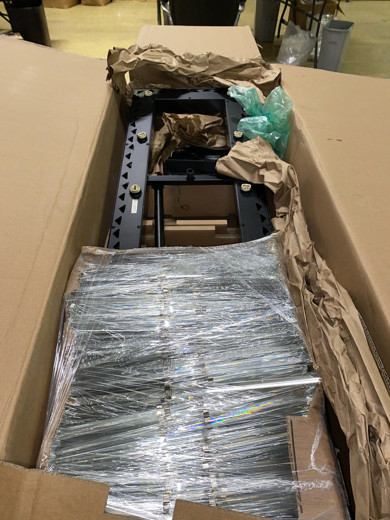 Elegant Lighting Serephina 42" Rectangle Iron Crystal Chandelier Light in Black