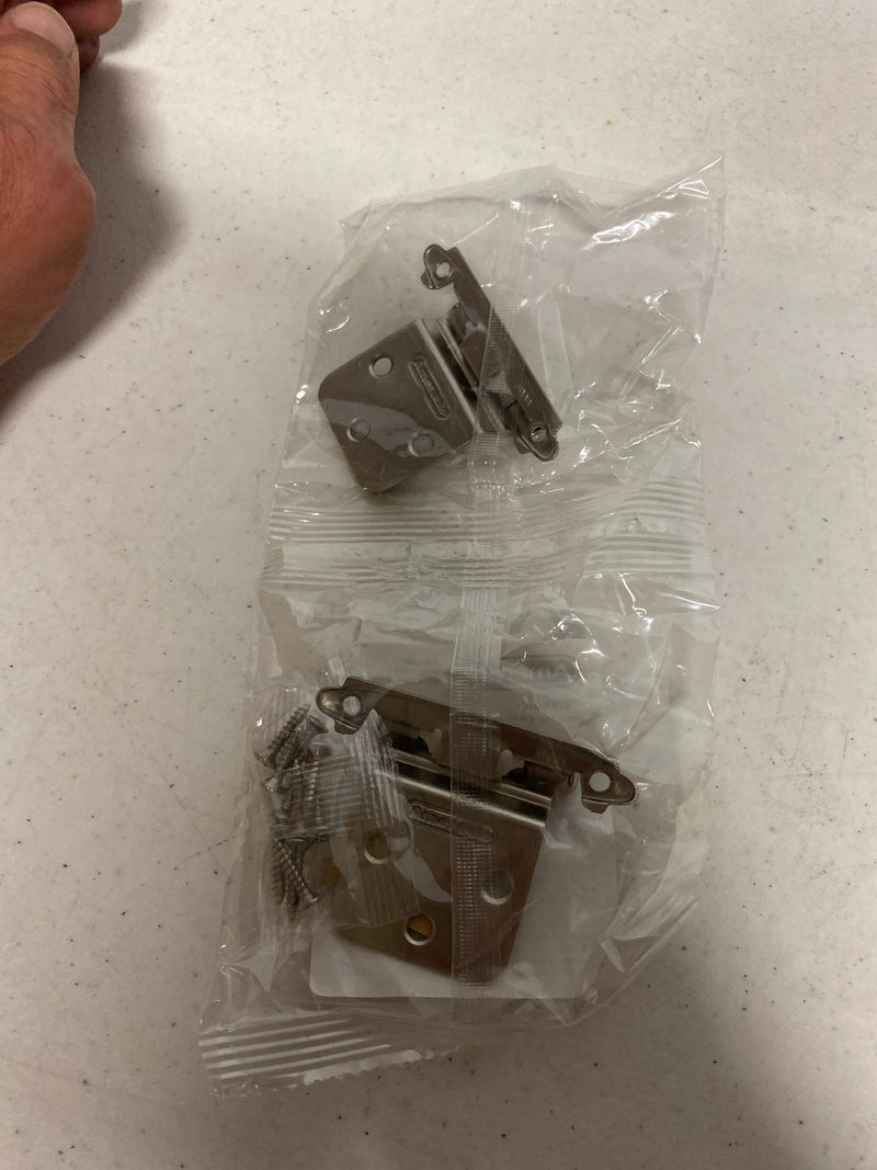 Amerock BPR7630G10 Functional Hardware Variable Overlay Surface Mount Cabinet Door Hinge with 105 Degree Opening Angle and Self Close Function - Pair - Satin Nickel