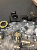 Baldwin La Jolla Right Handed Standard C Keyway Single Cylinder Keyed Entry Handleset with Tube Lever and Contemporary Square Interior Trim from the Reserve Collection