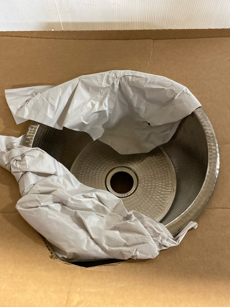 Native Trails CPS535 Diego 12-1/2" Drop-In or Undermount Single Basin Copper Bar Sink - Brushed Nickel