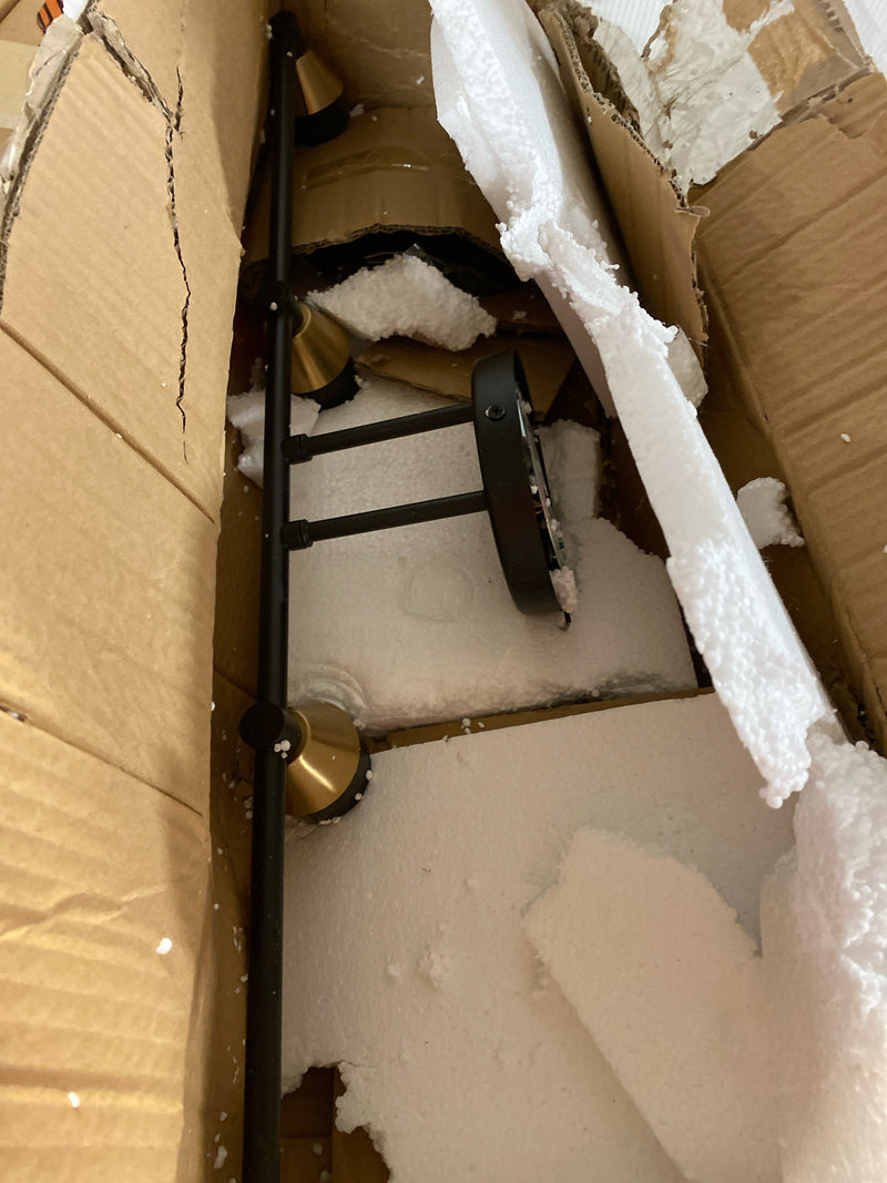 Craftmade 12537FBSB4 Isaac Modern Rustic Metal Dome Bath Vanity Wall Light, 4-Light 240 Total Watts, 5"H x 37"W, Flat Black/Satin Brass