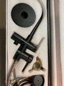 Freestanding Bathtub Faucet Matte Black: Floor Mount Tub Filler, High Flow Brass Shower Faucets with Handheld Sprayer for Bathroom