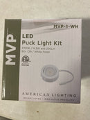 MVP Single Puck Kit, Easy to Install Dimmable Swivel Puck Lights, Linkable, cETLus Listed, 2-3/4-Inch Diameter, 4.3-Watt, 2700K White Finish, Single Puck Kit