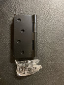 Deltana S44R4N1B 4" x 4" Plain Bearing 1/4" Radius Corner Mortise Door Hinge - Pair - Black