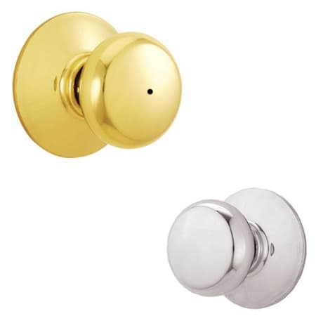 Schlage F40PLY605625 Plymouth Privacy Lock Door Knob Set - Polished Brass x Polished Chrome