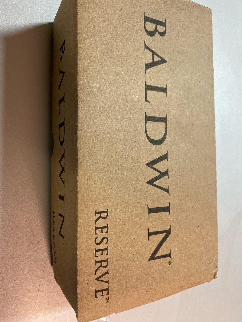 Baldwin PVTUBCFR044 Tube Privacy Door Lever Set with 5 Inch Rectangle Rose from the Reserve Collection - Satin Brass