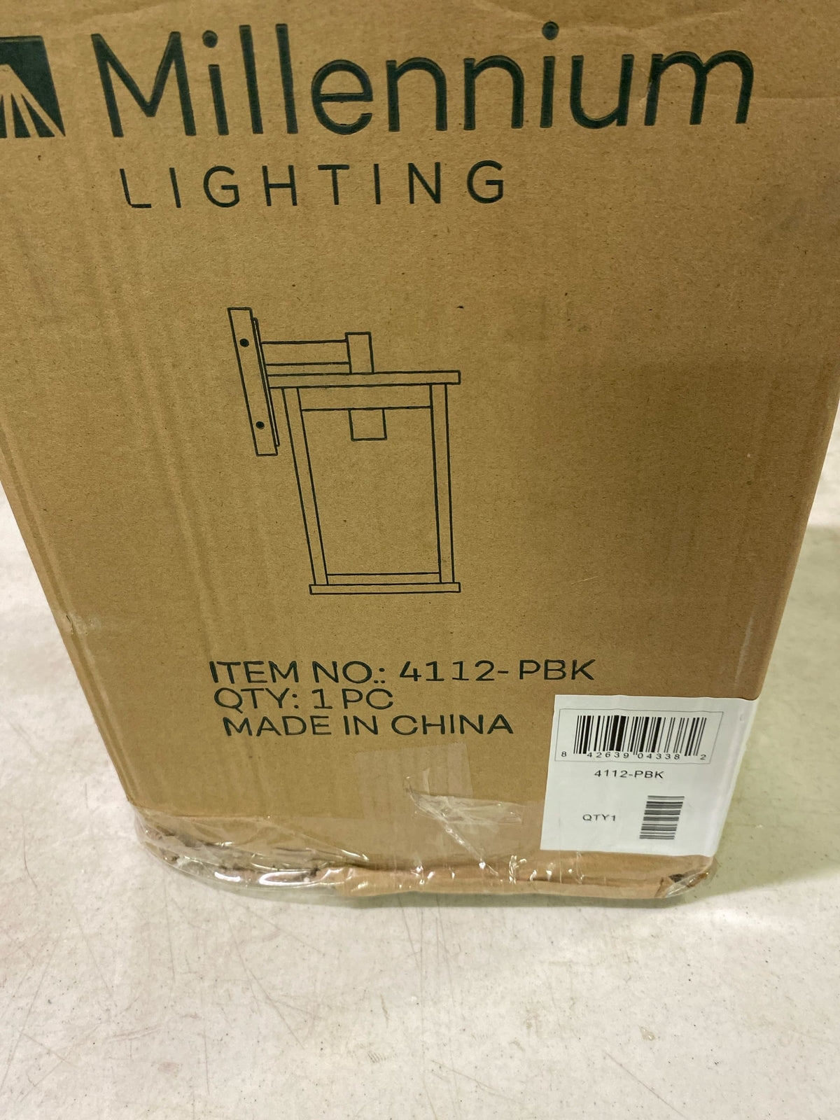 ML Lighting 4112-PBK Bowton II 1-Light Outdoor Wall Sconce in Powder Coated Black Finish
